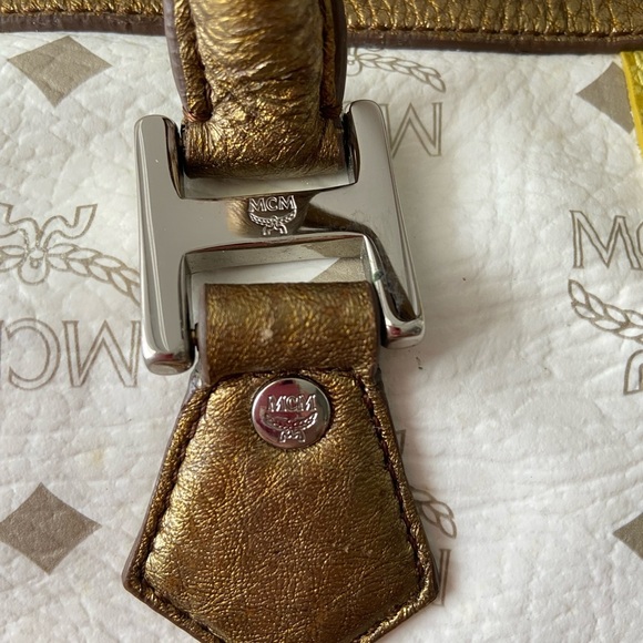 MCM White and Gold Handbag Euc - Picture 5 of 16